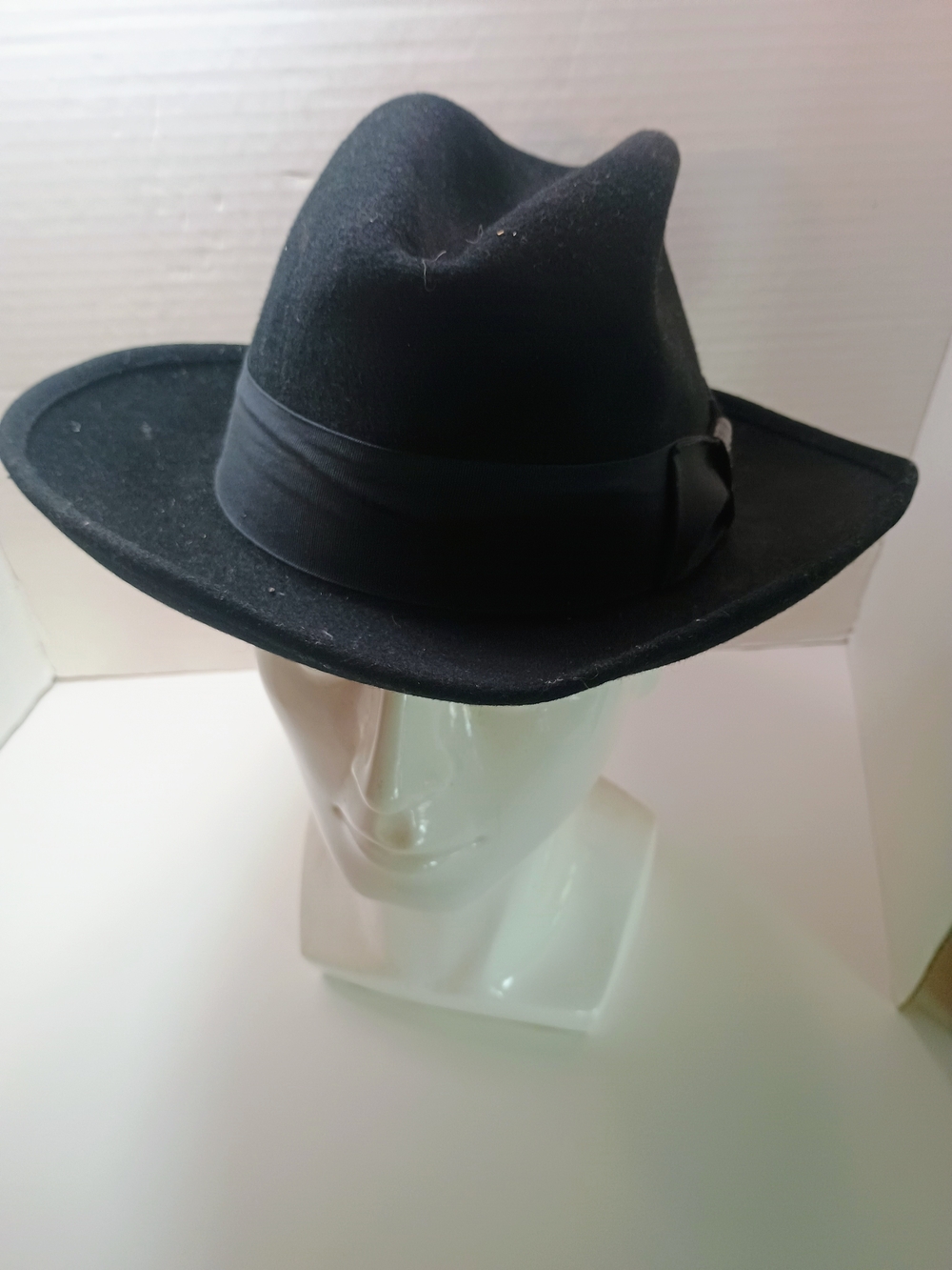 Stacy Adams Black Felt Fedora Hat